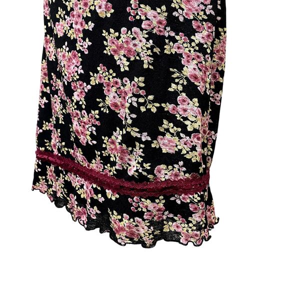 Vintage My Michelle Y2K Floral Rose Lace Grunge Whimsygoth Goth Midi Skirt USA - Picture 6 of 12